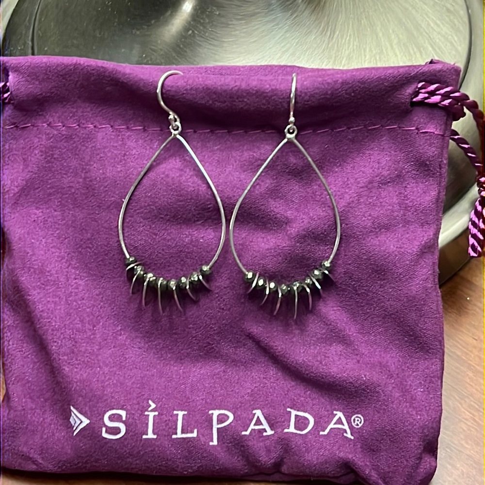 Silpada’s Patterned Pyrite earrings. Retired.